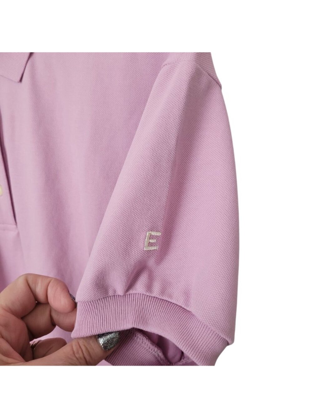 Everlane Organic Cotton Polo Shirt Womens Size S Big Mauve Oversized Classic NWT - Picture 4 of 8